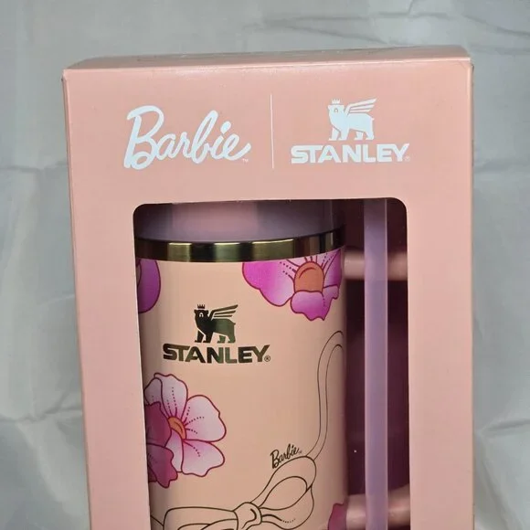 Barbie x Stanley Tumbler '80s PEACHES N CREAM 40 oz Quencher NEW Limited